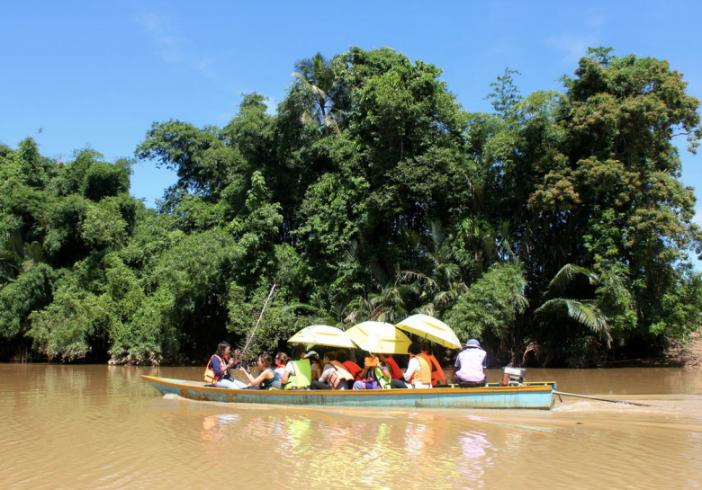 Long boat on the Khlong canal.