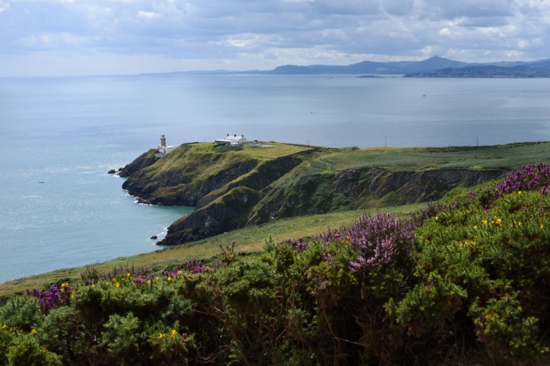  1.	The view where the shorter trails split from the pink trail (10km) in Howth, Ireland