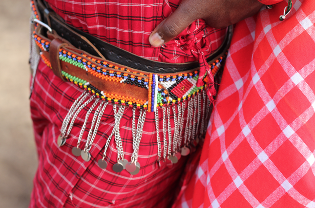 Masai Mara detail in the adornment.
