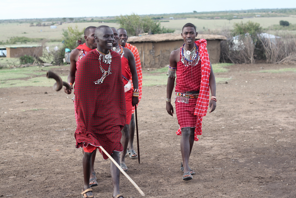 The young warriors in the Masai Village.