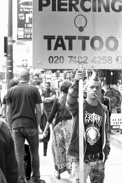 Fancy a quick tattoo or piercing? Walk in and book your appointment for the same day. Anything goes on the streets of Camden, London.