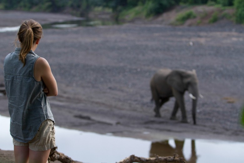 Ruth and an elephant