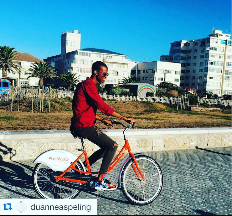 Cycling along the promenade