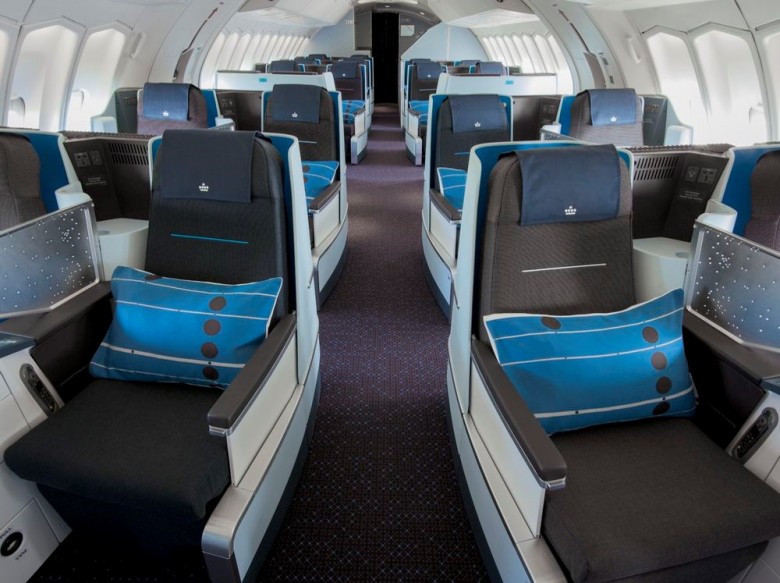 KLM World Business Class cabin.