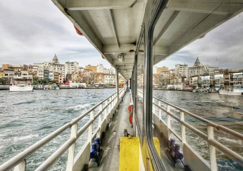 taking a ferry in Istanbul