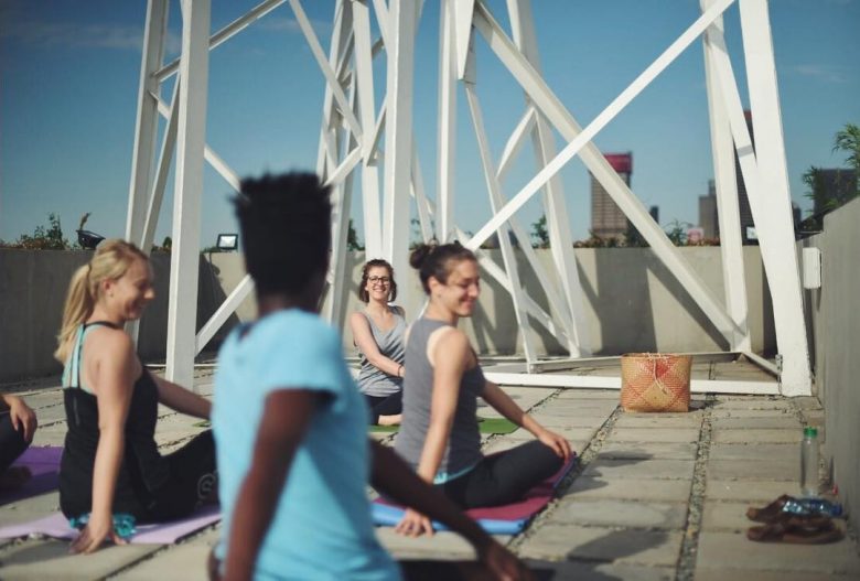 yoga curiocity hostel roof joburg