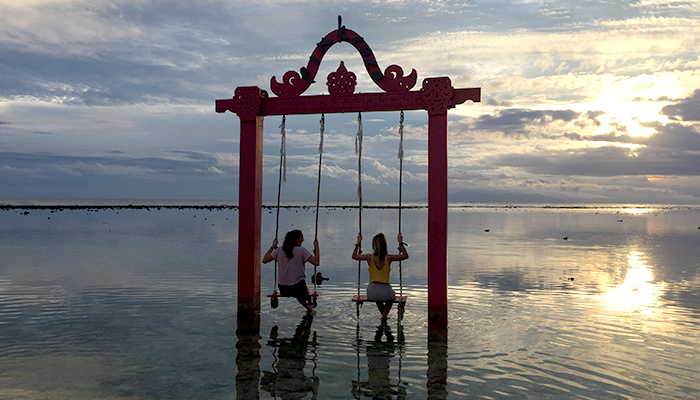 Sunset swing on Gili Trawangan