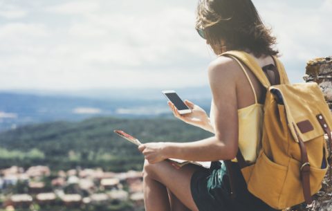 Tourist Using Her Smartphone