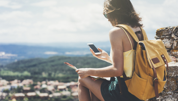 Tourist Using Her Smartphone