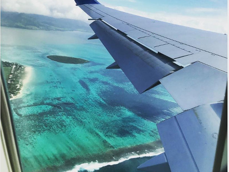 flying over mauritius