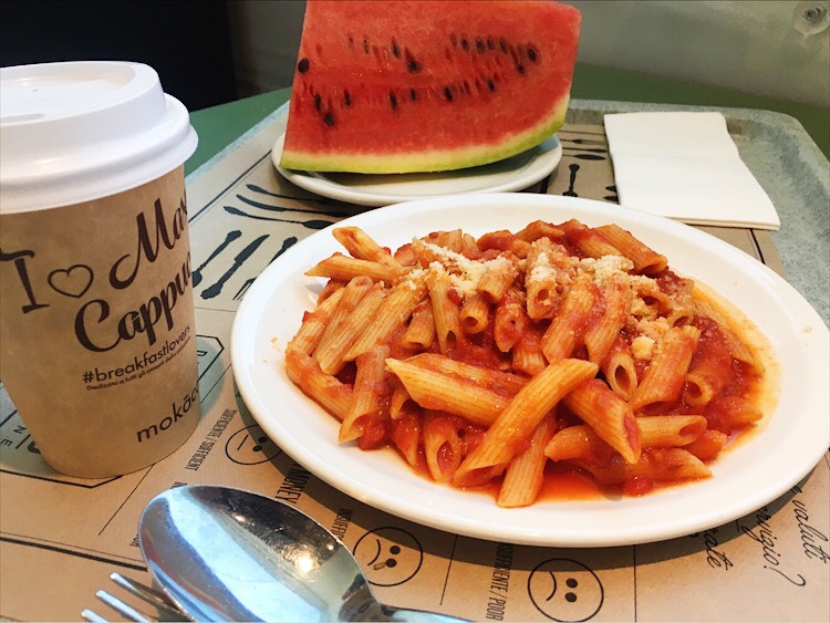 Penne Pasta eating in Italy 