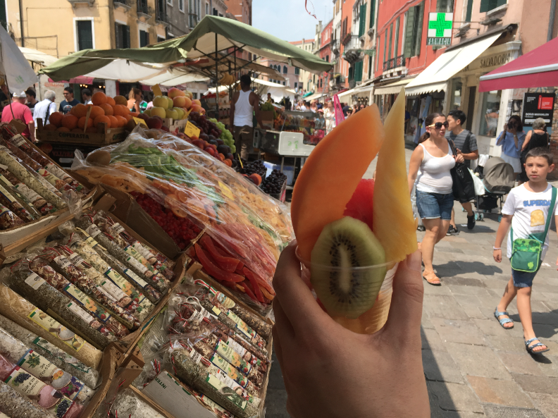 Fruit market in Venice Italy 