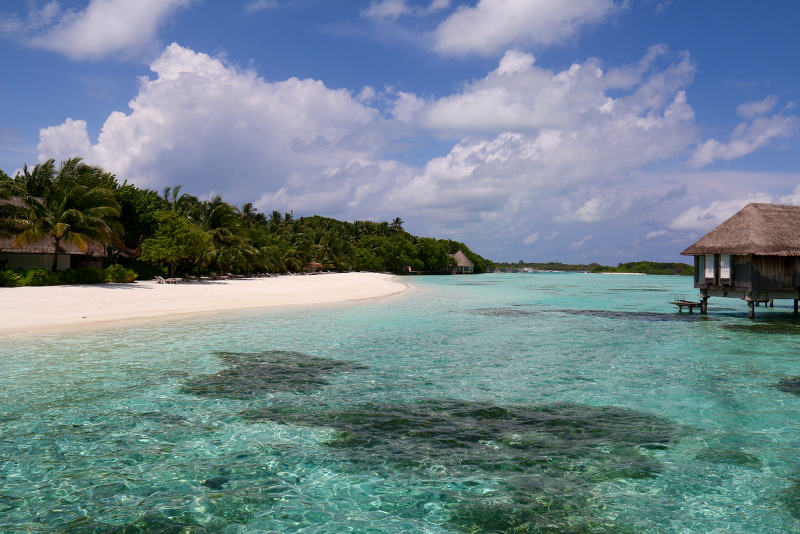 maldives bungalow and beach