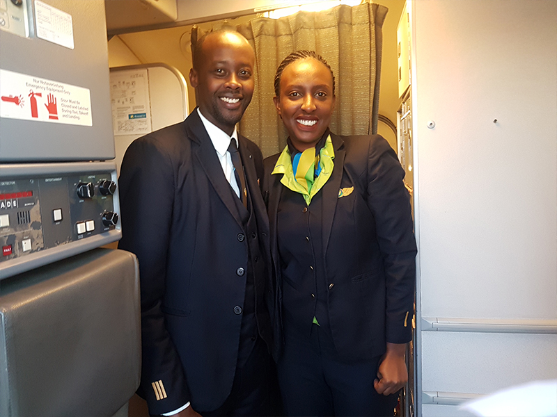 Harare Rwandair attendants