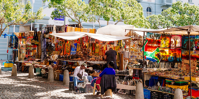 Walking Green market Square