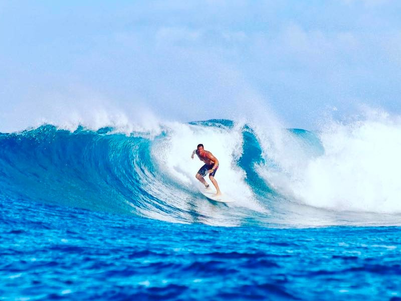 Surfing in the Maldives