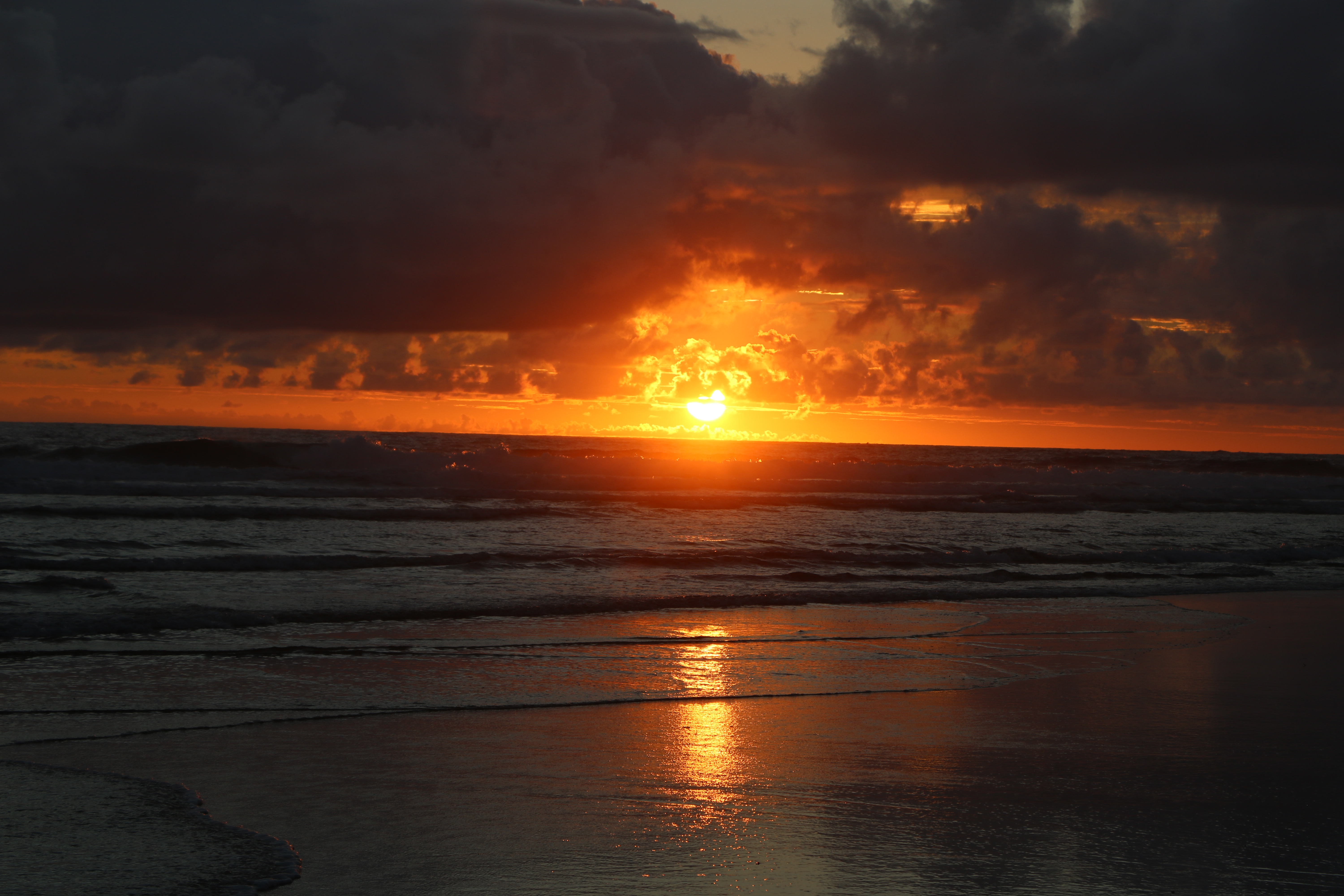 Sunset in Barra beach Tofo