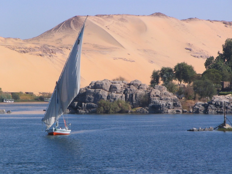 Felucca on the Nile River in Egypt