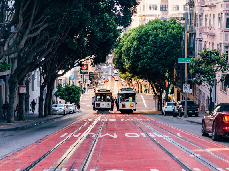 Cable cars in San Francisco