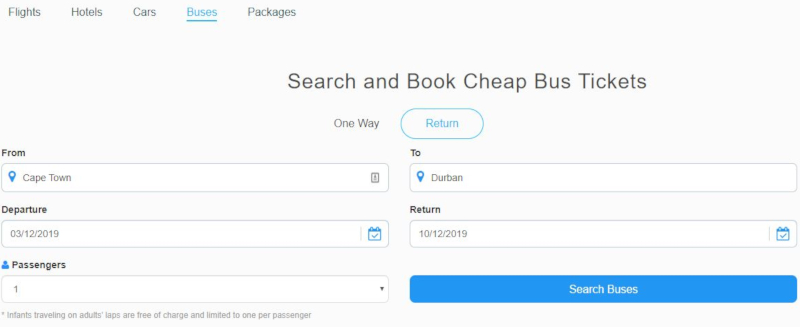 TS bus search function online booking