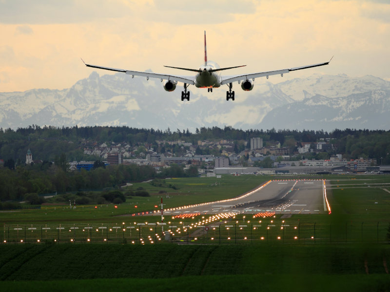 plane landing at the airport - lockdown in south africa