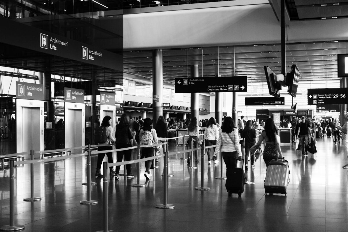 People walking in an airport