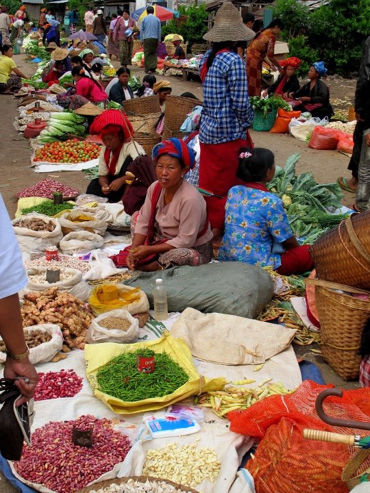 Street market Yangon Burma