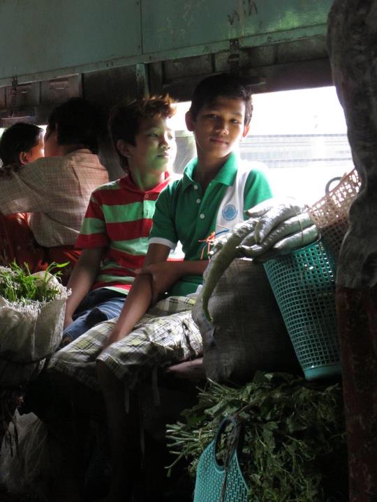 vegetable train yangon, burma