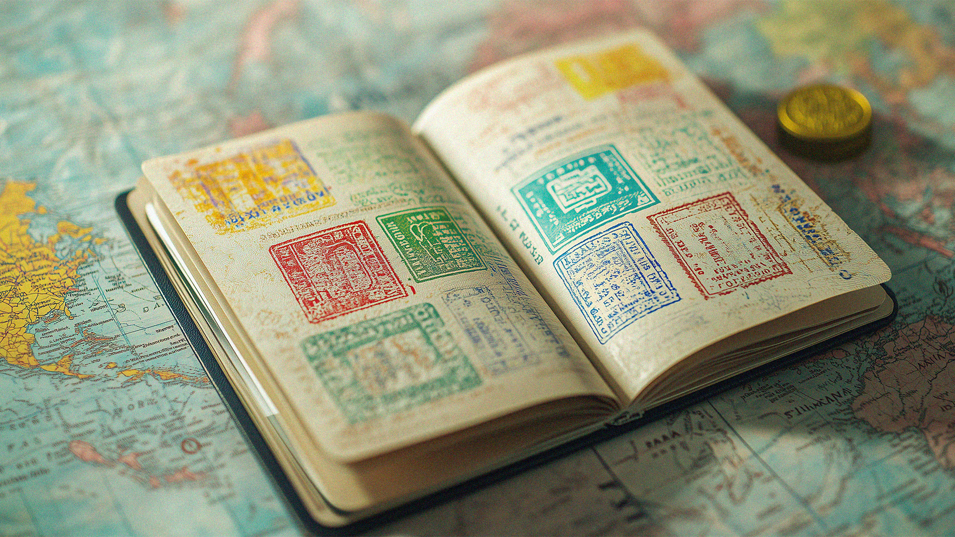 Passport with multiple entry and visa stamps. How to check your visa status when you have lost your passport abroad