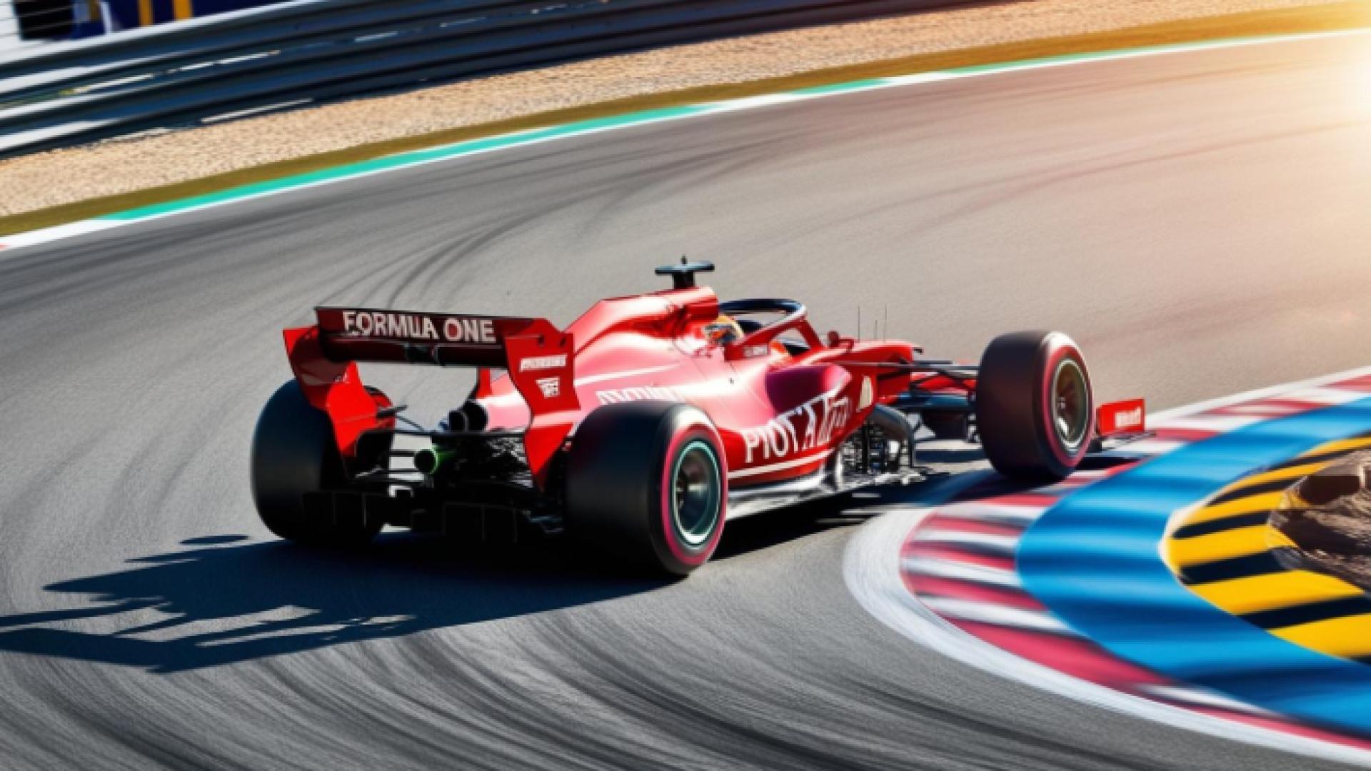 Formula 1 vehicle driving super fast on a race track. F1 in South Africa 2027