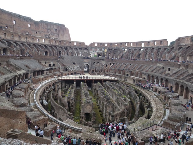 Inside the Colosseum Inside Rome's Colosseum - the dungeon ruins are centre frame