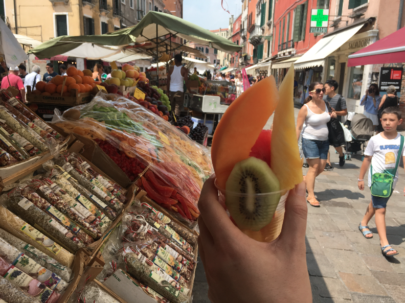 Fruit market in Venice Italy