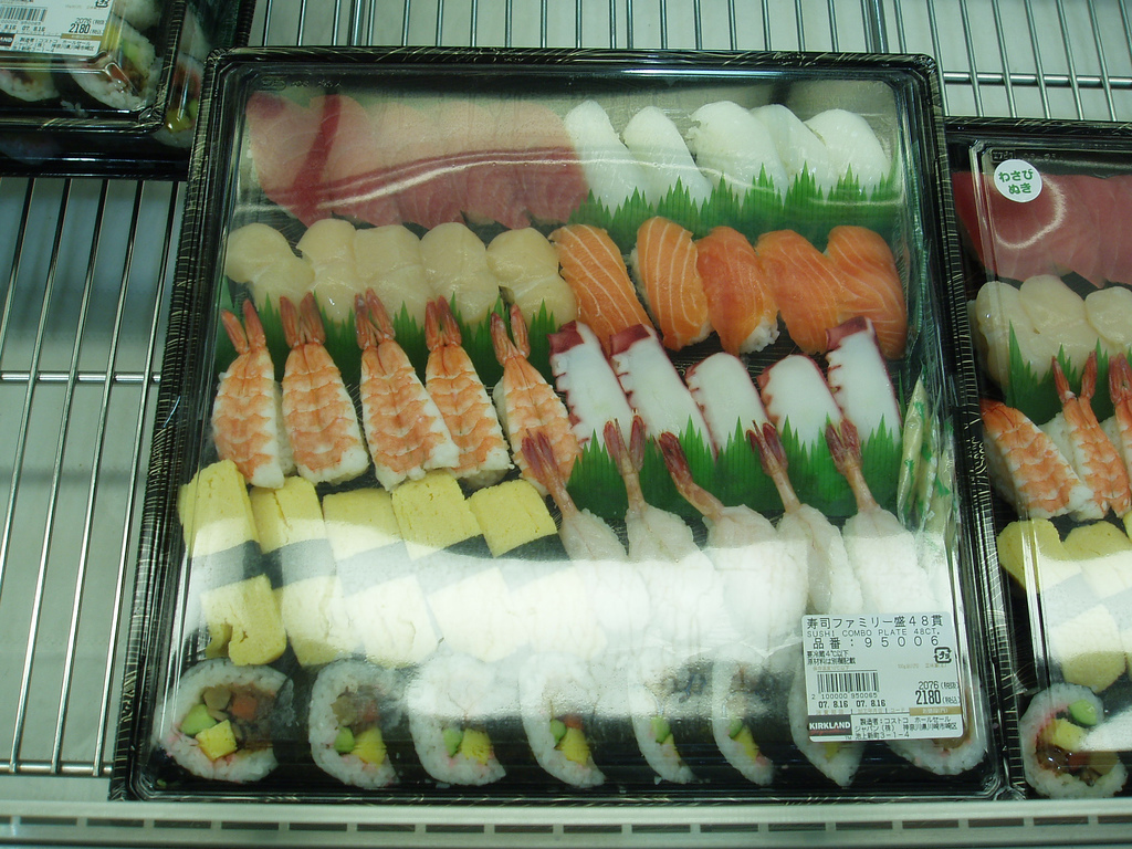 Sushi Genuine Japanese supermarket sushi.