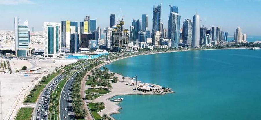 The coastline at Doha Corniche