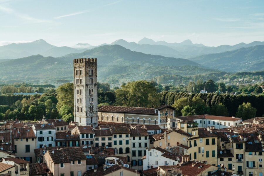 Aerial view of Italian landscape