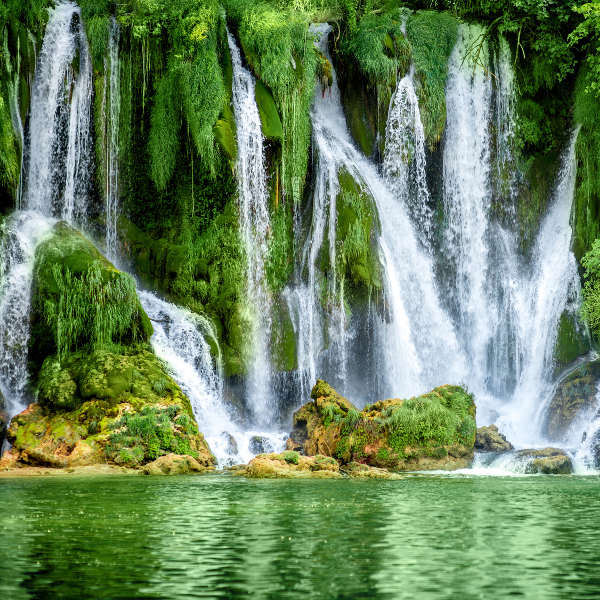 Bosnia green waterfalls