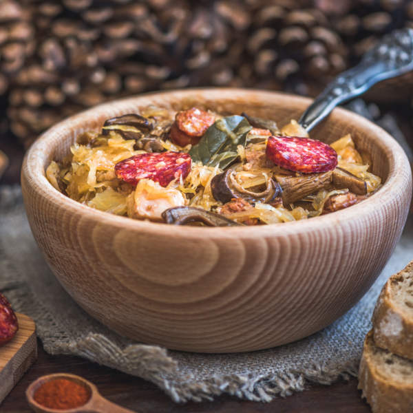 Bratislava Traditional Cabbage Soup With Sausage And Sauerkraut