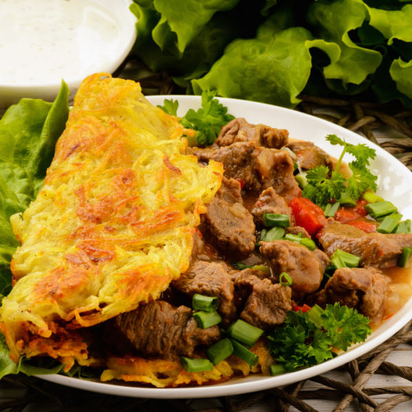 Budapest Potato Pancake With Beef Goulash
