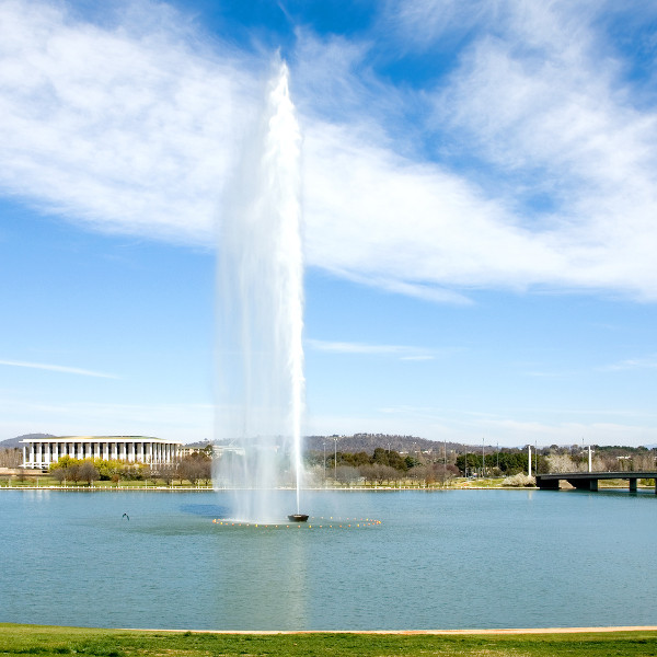 Canberra shooting spring in lake