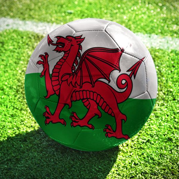 Cardiff Football with Wales Flag Cardiff