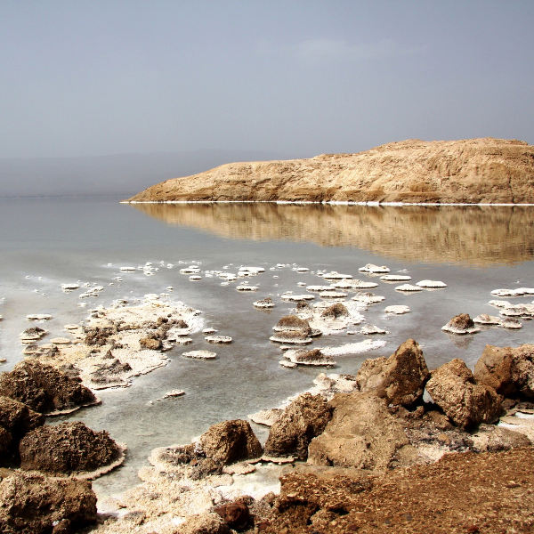 Djibouti City lake with boulders