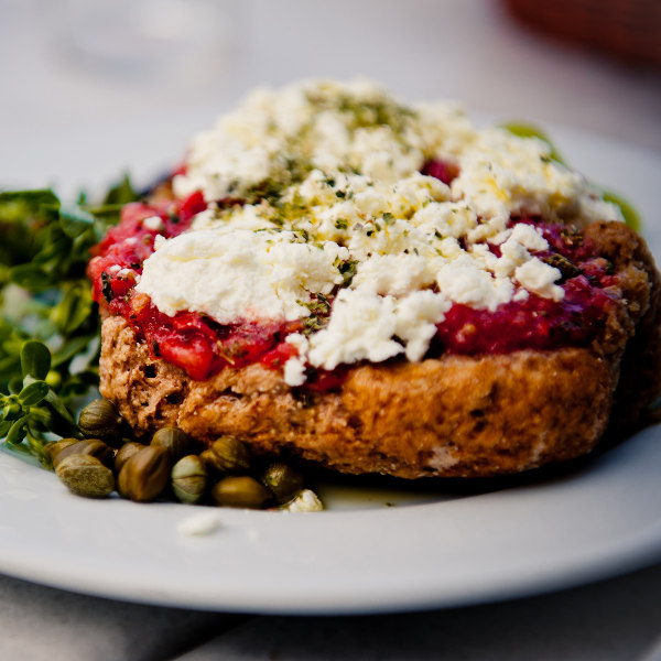 Heraklion feta on brown bread