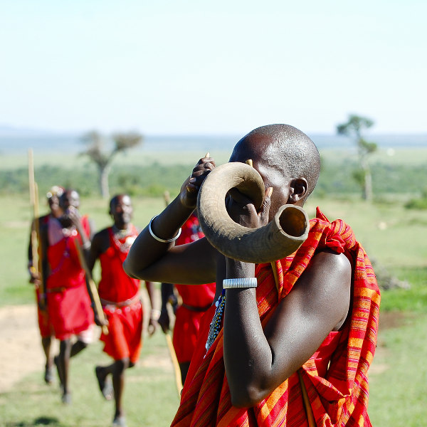 Kenya maasai man horn