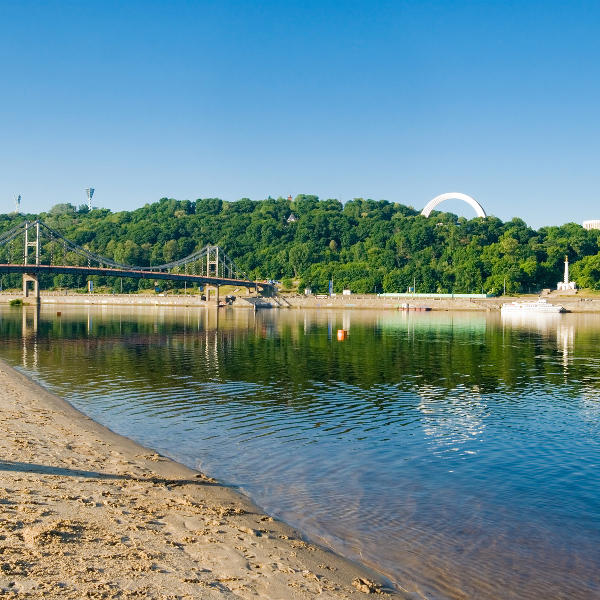 Kiev Beach Along Dnipro River Kiev