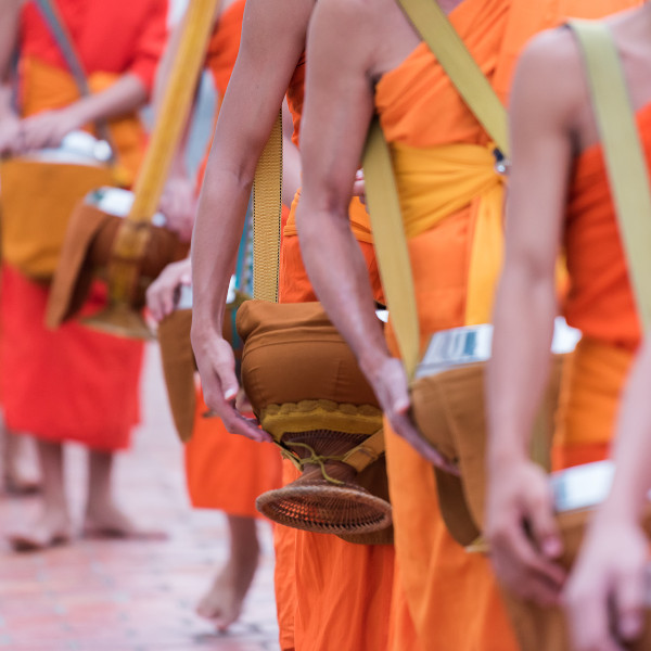 Luang Prabang Monks alms procession Luang Prabang