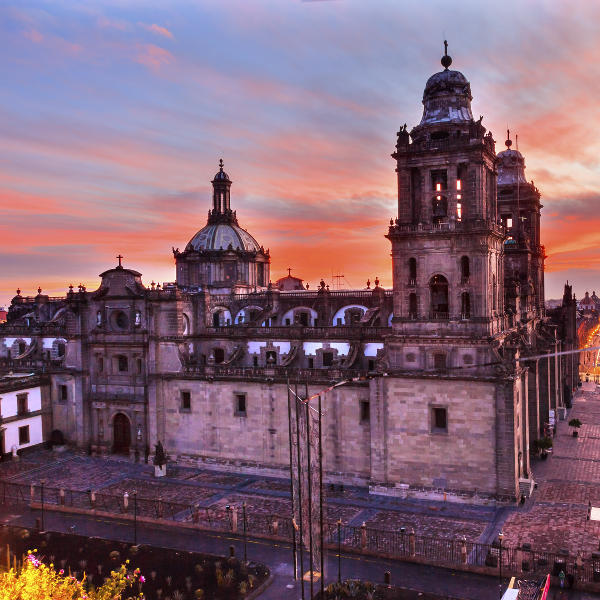 Mexico City Metropolitan Cathedral Sunset Mexico City