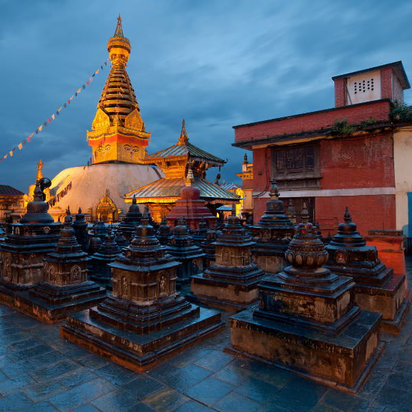 Nepal temples at night