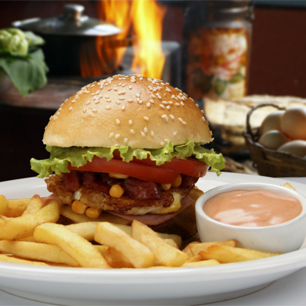 New York Hamburger With Chips