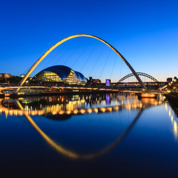 Newcastle bridge over water