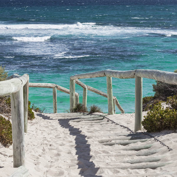 Perth white sand beach walkway
